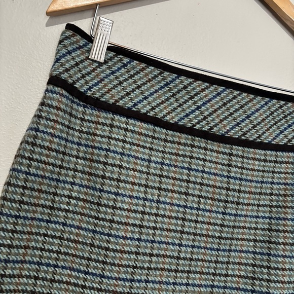 Outback Red Wool Mini Skirt - Blue & Green Tweed - Picture 3 of 10